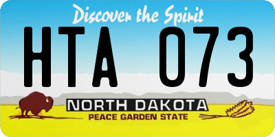 ND license plate HTA073