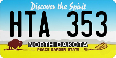 ND license plate HTA353