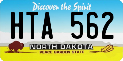 ND license plate HTA562