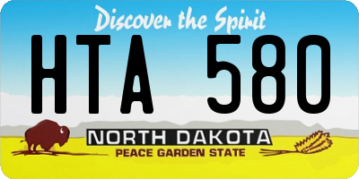 ND license plate HTA580