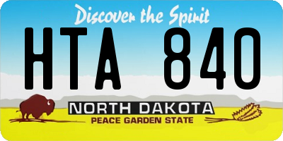 ND license plate HTA840