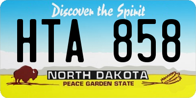ND license plate HTA858