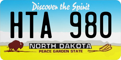 ND license plate HTA980