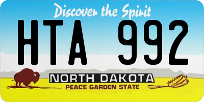 ND license plate HTA992