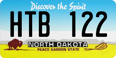 ND license plate HTB122