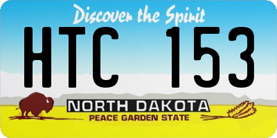 ND license plate HTC153