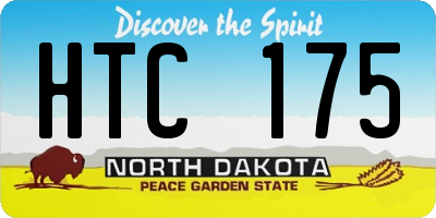 ND license plate HTC175
