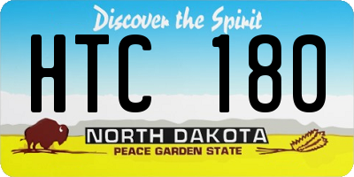 ND license plate HTC180