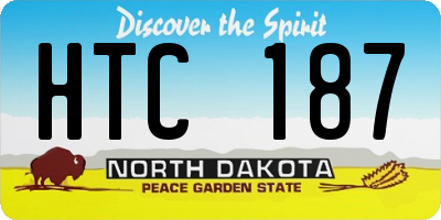 ND license plate HTC187