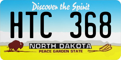 ND license plate HTC368
