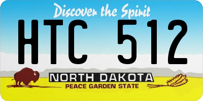 ND license plate HTC512