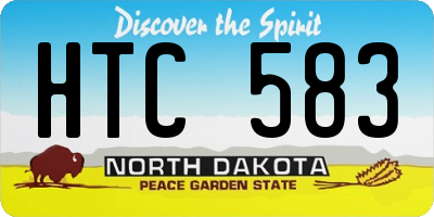 ND license plate HTC583