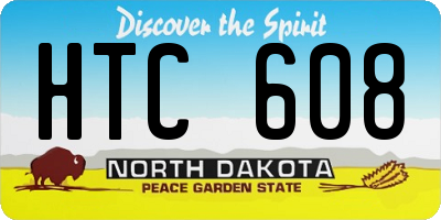 ND license plate HTC608