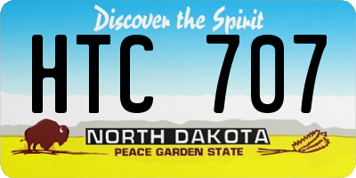 ND license plate HTC707