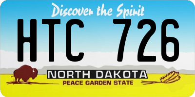 ND license plate HTC726