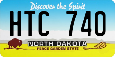ND license plate HTC740