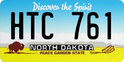 ND license plate HTC761