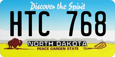 ND license plate HTC768