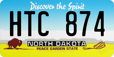 ND license plate HTC874