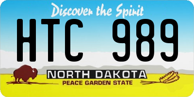 ND license plate HTC989