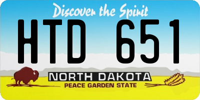 ND license plate HTD651
