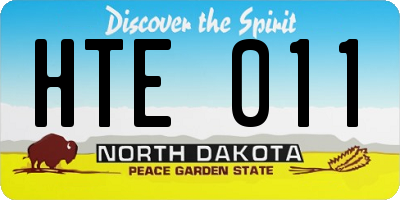 ND license plate HTE011