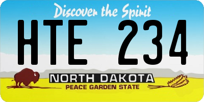 ND license plate HTE234