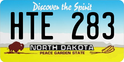 ND license plate HTE283
