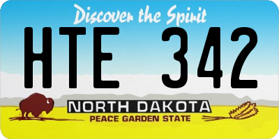 ND license plate HTE342