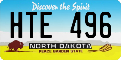 ND license plate HTE496