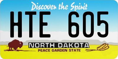 ND license plate HTE605
