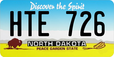 ND license plate HTE726