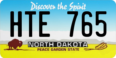 ND license plate HTE765