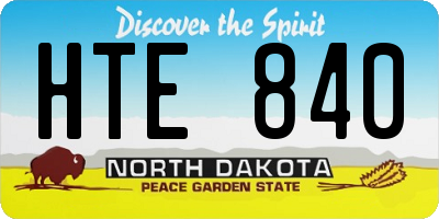 ND license plate HTE840