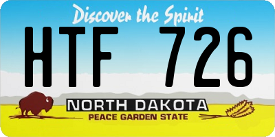 ND license plate HTF726