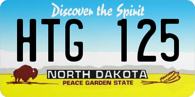 ND license plate HTG125