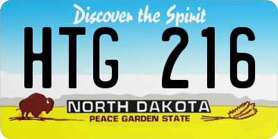 ND license plate HTG216