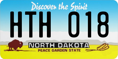 ND license plate HTH018