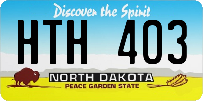 ND license plate HTH403