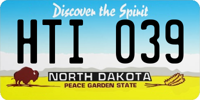 ND license plate HTI039