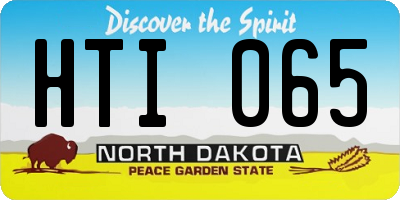 ND license plate HTI065