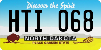 ND license plate HTI068