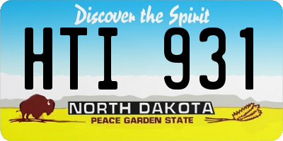 ND license plate HTI931