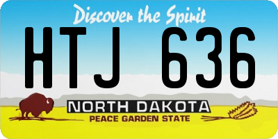 ND license plate HTJ636