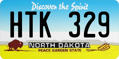 ND license plate HTK329