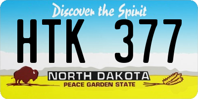 ND license plate HTK377