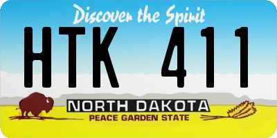 ND license plate HTK411