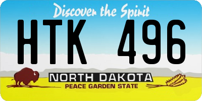 ND license plate HTK496