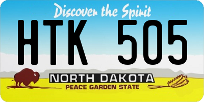 ND license plate HTK505