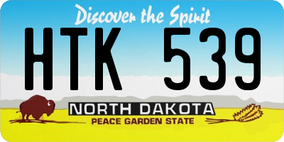 ND license plate HTK539